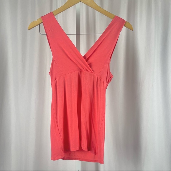Victoria's Secret Small Bra Top Tank Top Ruched Faux Wrap V Neck Coral Vacation - Picture 2 of 7